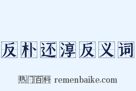 反朴还淳反义词是什么意思的图片